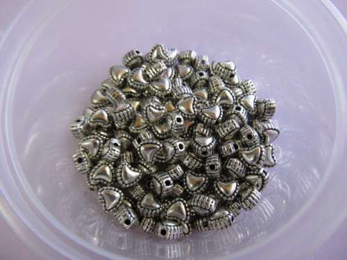 Metal Beads, Heart Shape, Nickel, 6mm, ±20pc
