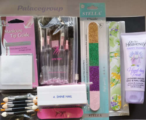 Nail & Beauty Set With Bag, Nail Stamp Set, Nail Wheel, Manicure Tip Guides, Rhinestones, See Below.