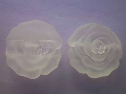 Acrylic Shapes, Rose, Clear, 33mm 2pc