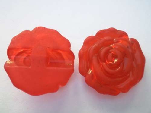 Acrylic Shapes, Rose, Red, 33mm 2pc