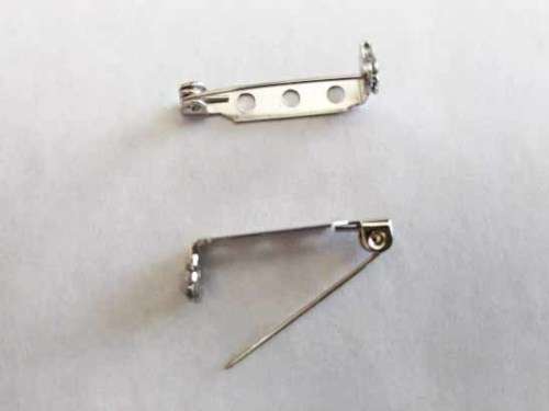 Brooch Back, Nickel, 26mm, 2pc