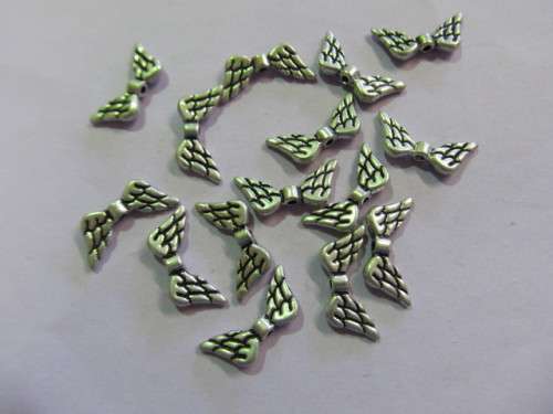 Angel Wings, Nickel, 8mm x 19mm, 4pc
