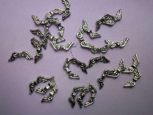 Angel Wings, Nickel, 5mm x 15mm, 4pc