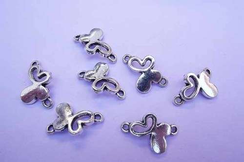 Findings, Connector, Butterfly, Metal, Nickel, 22mm, 4pc