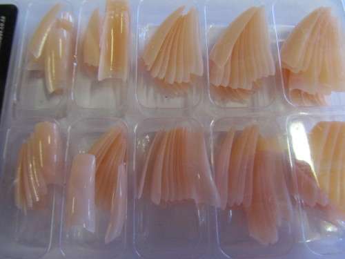Nails, Cut Out Tips, Peach, ±100pc