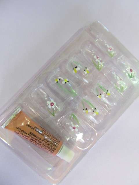 Beauty Products Nails, Party Nails, Flower Design, 10pc / 1 Set