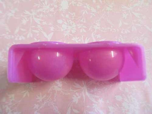 Twin Bowl With Lid, Pink, 1pc