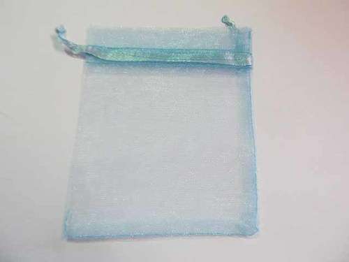 Organza Bag, Blue, 90mm x 65mm, 1pc