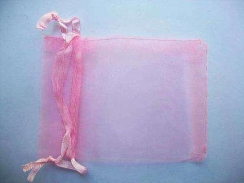 Organza Bag, Pink, 90mm x 65mm, 1pc