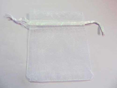 Organza Bag, White, 90mm x 65mm, 1pc