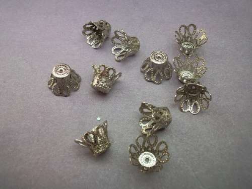 Beadcap Nickel, Bell Shape, Metal, 8mm x 7mm, ±20pc