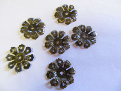 Flower, Bronze, Metal, 20mm, 10pc