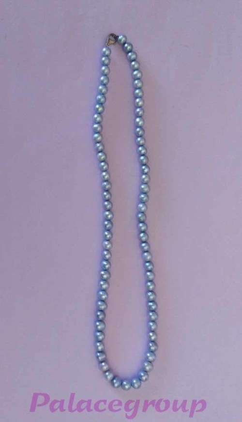 Blue Grey Pearl Necklaces, Freshwater Pearl Size ±7mm, Lobster Clasp, Lenght - 45cm