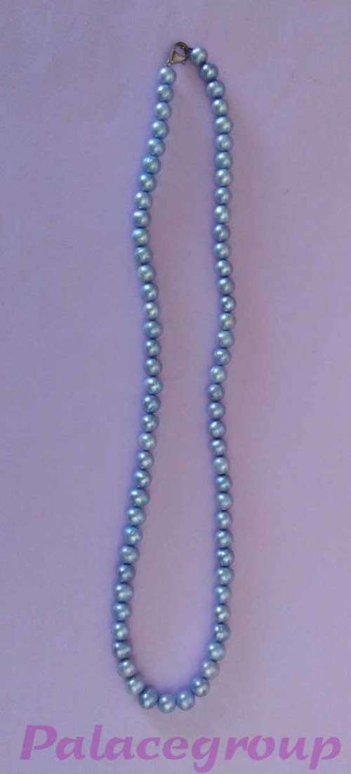 Blue Grey Pearl Necklaces, Freshwater Pearl Size ±7mm, Lobster Clasp, Lenght - 45cm