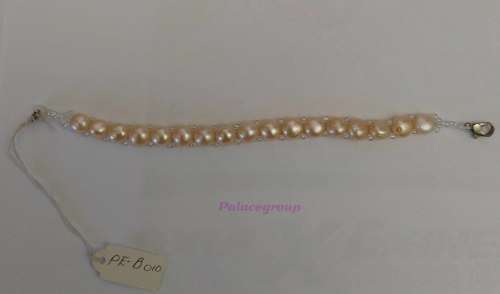 Bracelet, Peach Freshwater Pearls, Pearl Size ±8mm, Lenght 17,5cm