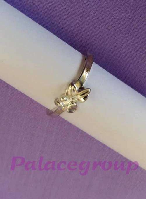 Silver Ring, Stamped 925, Bow Design, Top Size 6mm, Ring Size 17,75mm,