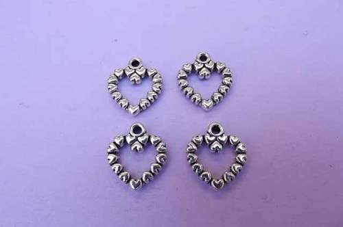 Charms, Heart, Metal, Nickel, 16mm, 2pc
