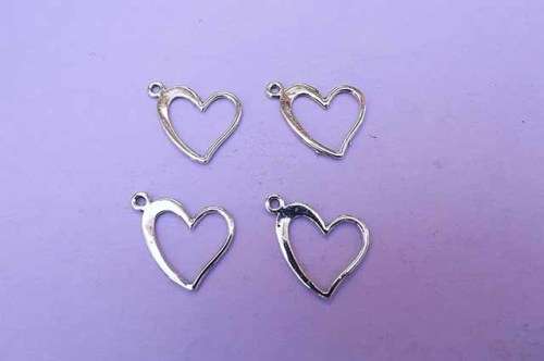 Charms, Heart, Metal, Nickel, 18mm, 5pc