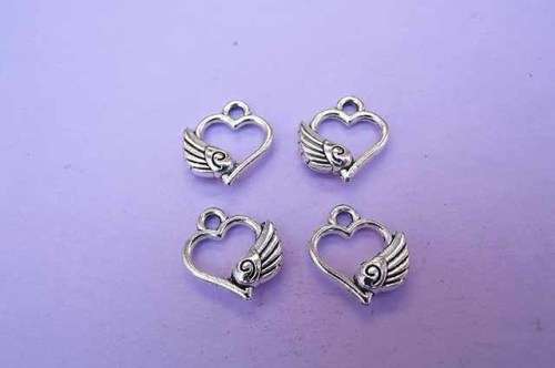 Charms, Heart, Metal, Nickel, 13mm, 2pc