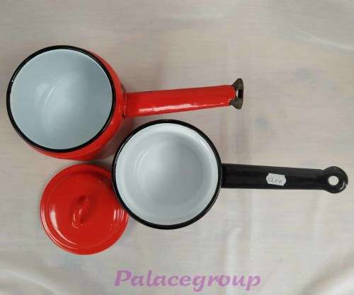 Red And Black Vintage Polish Double Boiler. ±750ml, Bottom - 100mm, Top - 120mm, Height - 110mm