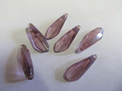 Glass Beads, Indian Beads, Teardrop, Grape, 20mm, 6pc