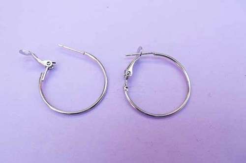 Earrings, Nickel, Hoop, 25mm, 2 Pairs / 4pc