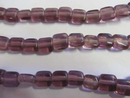 Glass Beads, Indian Beads, Cubes, Grape, 10mm, ±20pc