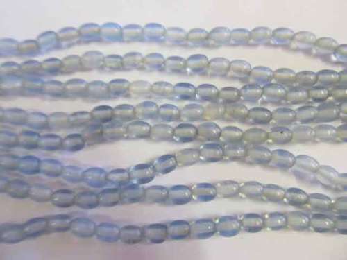 Glass Beads, Fancy, Indian Beads, Oval, Shades Of Blue, 8mm x 6mm, ±20pc