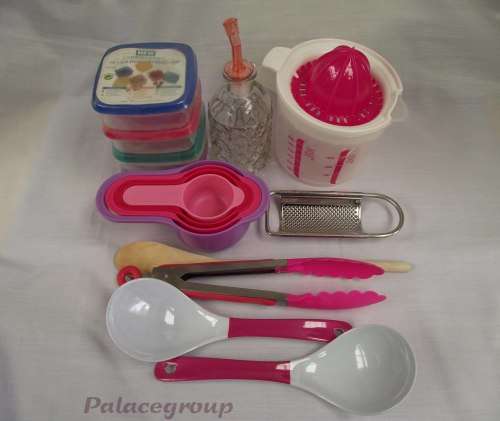 Pink Kitchen Set, All The Kitchen Tools Needed For The Beginner, See Photos & Listing