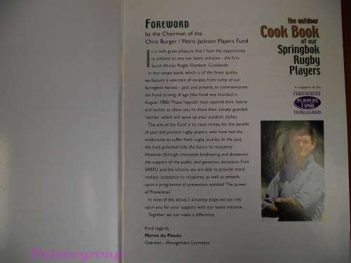 The Outdoor Cook Book Of Our Springbok Rugby Players 2001, Full Colour, 70 Rec, Paper Back, 64pg, A4