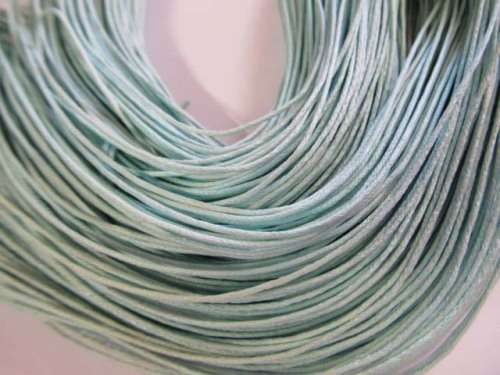 Stringing Material, Wax Cord, Baby Green, 1.0 mm Thickness, 5 Meter, 1pc