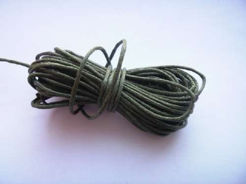 Stringing Material, Wax Cord, Olive Green, 5 Meter, 1pc