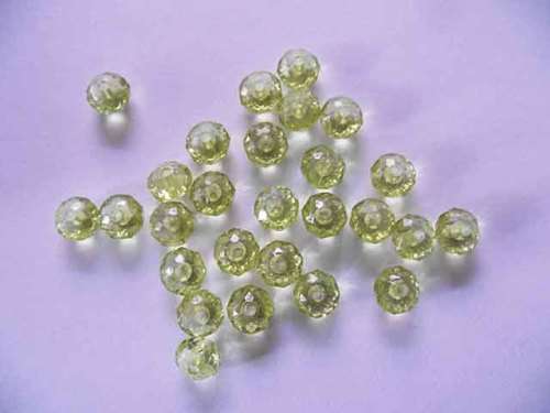 Rondelle Beads, Acrylic, Citrine Yellow, 6mm x 8mm, ±20pc