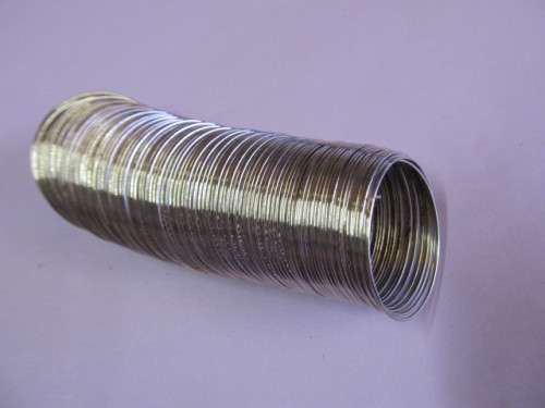 Stringing Material, Baby Bangle Memory Wire, Nickel Colour, 40mm, ±30 Coils