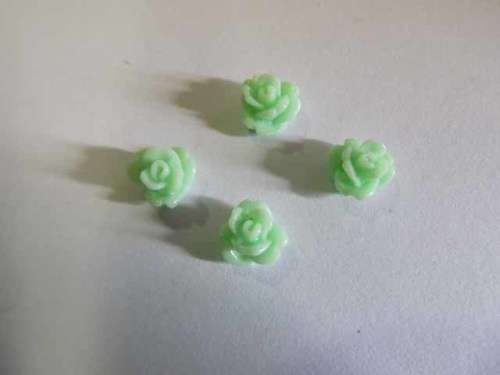 Flower, No Hole, Acrylic Rose, Soft Green, 7mm, 5pc