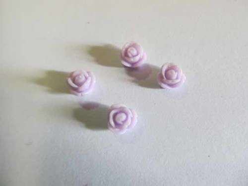 Flower, No Hole, Acrylic Rose, Lilac, 7mm, 5pc