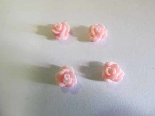 Flower, No Hole, Acrylic Rose, Pink, 7mm, 5pc