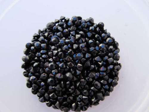 Rhinestones, Pointed, Black, 4mm, ±100pc