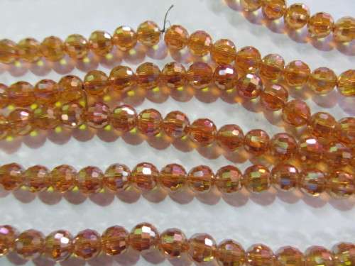 Chinese Crystal Beads, Glass, Round, Bronze AB, 7mm, ±20pc