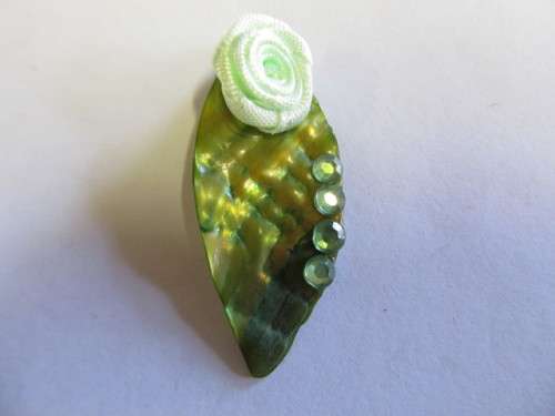Pendant, Shell, Green, 46mm, 1pc