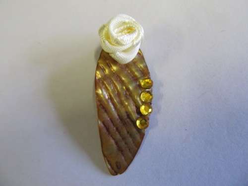 Pendant, Shell, Brown, 46mm, 1pc