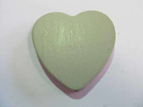 Pendant, Wood, Heart, Light Grey, Hole Top To Bottom, 40mm, 1pc