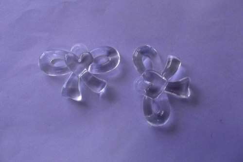 Acrylic Shapes, Bow, Clear, 23mm x 33mm, 2pc