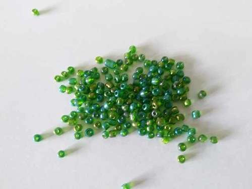 Glass Beads, Seedbeads, Green AB, 13gr, 6/0