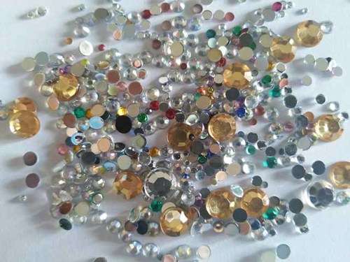 Rhinestones, Flat Back, Mixed Sizes And Colours, ±100pc
