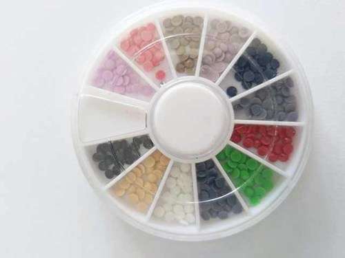 Rhinestones, Colours As Per Photo, ±240pc, In Container Wheel