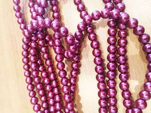 Glass Pearls, Plum, 8mm, ±50pc