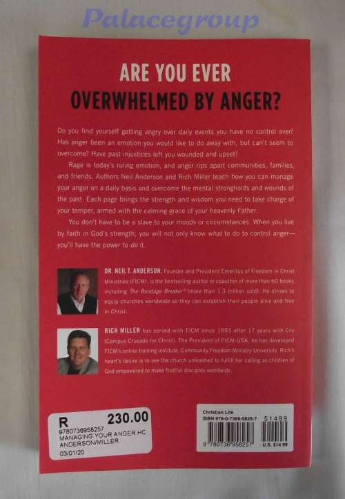 Managing Your Anger, Dr Neil T Anderson and Rich Miller, Paperback, A5, 222pg
