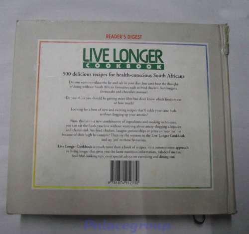 Live Longer Cookbook, Readers Digest South African, 500 Recipes, 352 Pages, Hard Cover, +A4