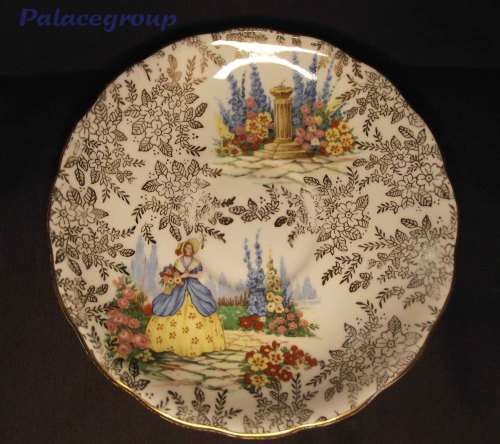 1940`s Colclough Bone China Crinoline Lady Chintz Saucer